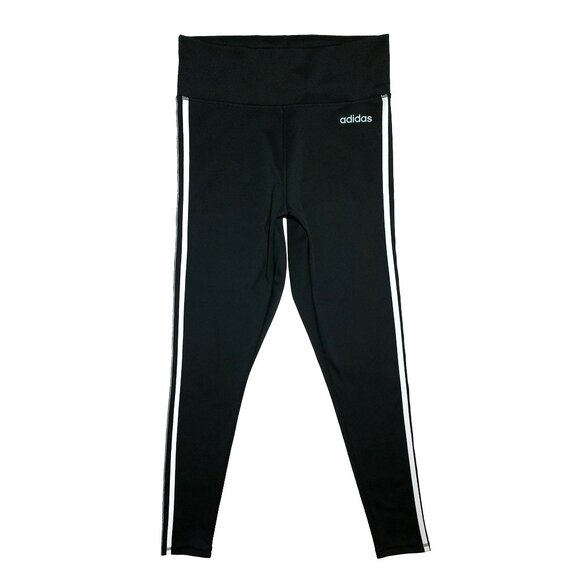 NWOT Adidas Climalite Black High-Waisted Performance 3-Stripes 7/8 Leggings Sz M - Picture 1 of 9